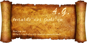 Antalóczi Györe névjegykártya
